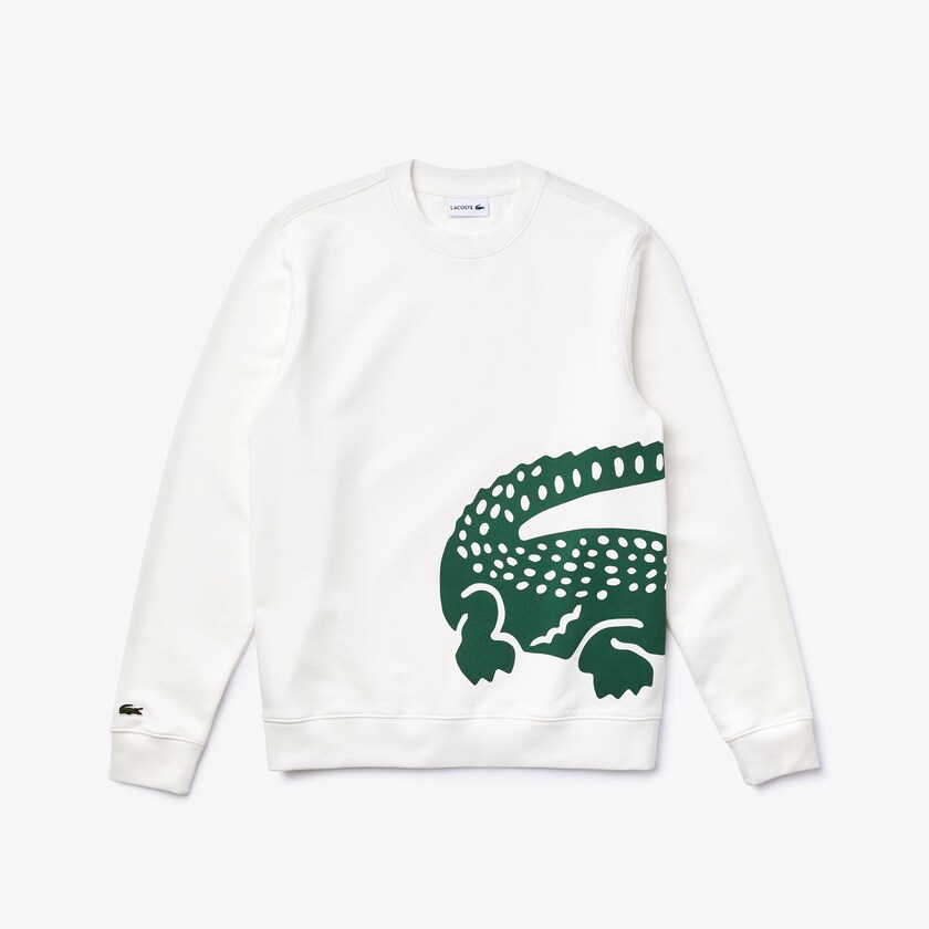 Sudaderas Lacoste Oversize Croc Crew Neck Cotton Hombre Blancos | TS6-68446S7