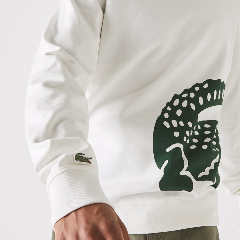 Sudaderas Lacoste Oversize Croc Crew Neck Cotton Hombre Blancos | TS6-68446S7