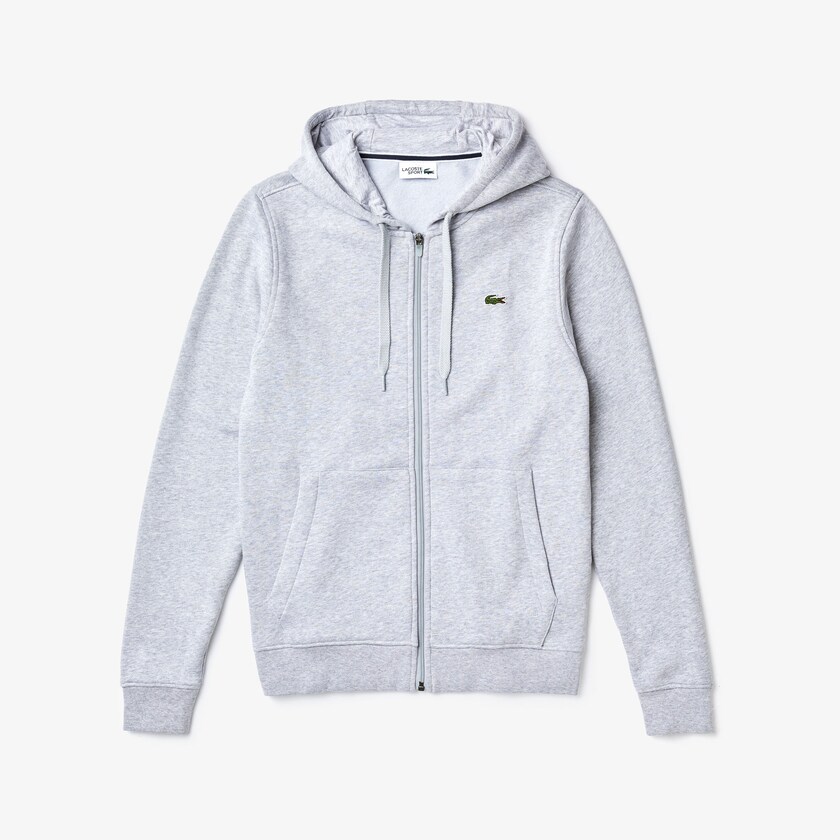 Sudaderas Lacoste Presidents Cup Hooded Back-Printed Fleece Zip Golf Hombre Grises | TA8-24342L3