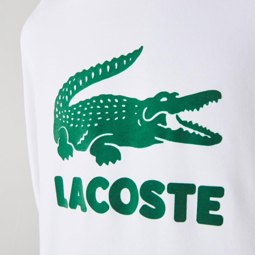 Sudaderas Lacoste Printed Logo Fleece Crew Neck Hombre Blancos | QV8-30113Y8