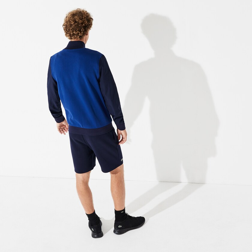 Sudaderas Lacoste SPORT Color-Blocked Zip Up Tennis Hombre Azul Marino Azules Verdes | ZR8-91419D8