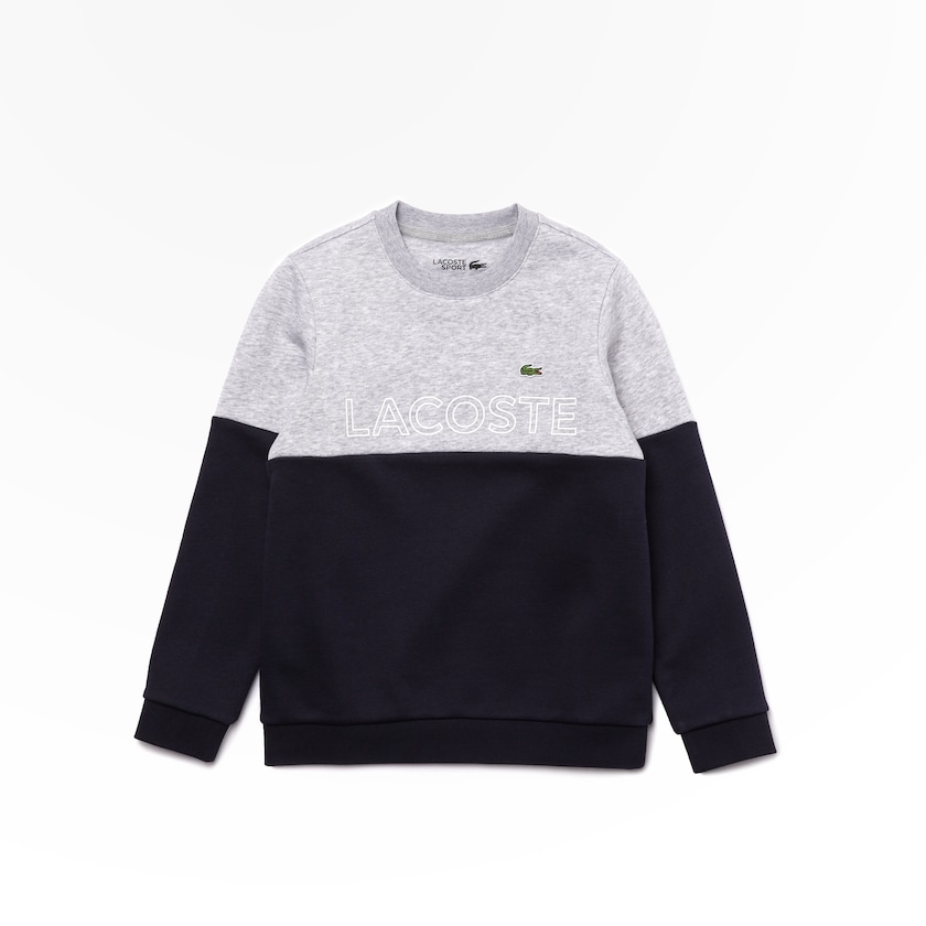 Sudaderas Lacoste Niños Grises Azul Marino Azules Blancos SPORT Colorblock Fleece HQ5-62376F9