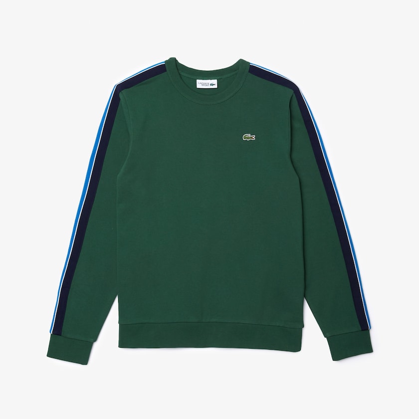 Sudaderas Lacoste SPORT Contrast Bands Fleece Hombre Verdes Grises Azules Azul Marino Azules Blancos | ZI6-67116H7