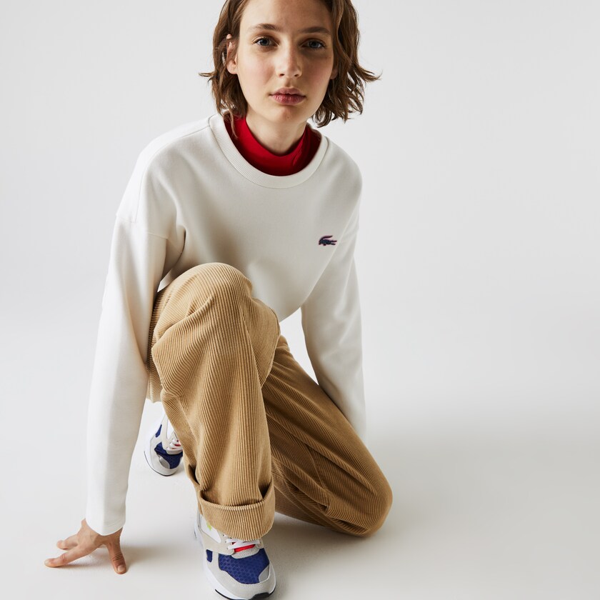 Sudaderas Lacoste SPORT Crew Neck Cotton Mujer Blancos | IS6-78367M0