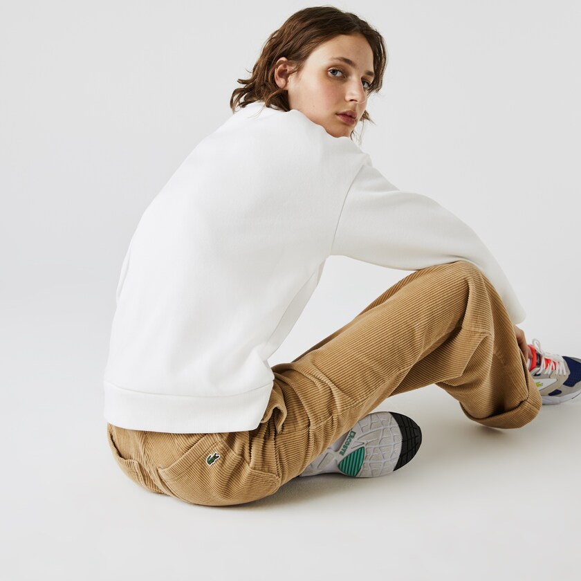 Sudaderas Lacoste SPORT Crew Neck Cotton Mujer Blancos | IS6-78367M0