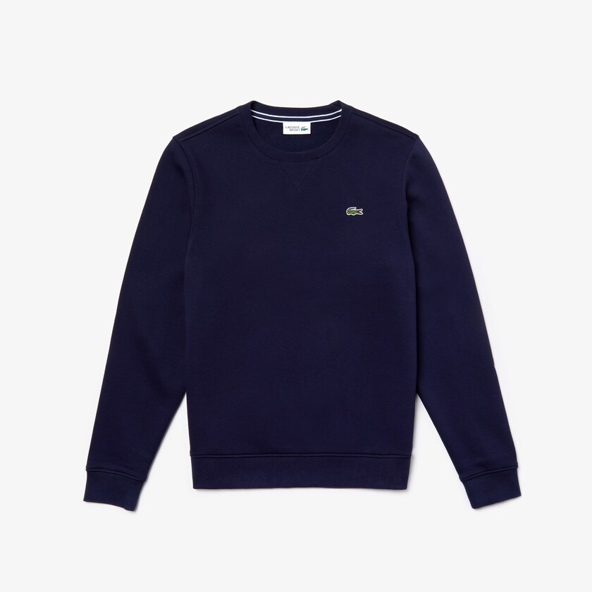 Sudaderas Lacoste SPORT Crew Neck Fleece Hombre Azul Marino Azules | PU4-65416A1