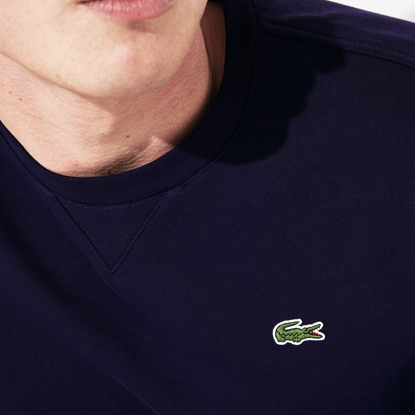 Sudaderas Lacoste SPORT Crew Neck Fleece Hombre Azul Marino Azules | PU4-65416A1