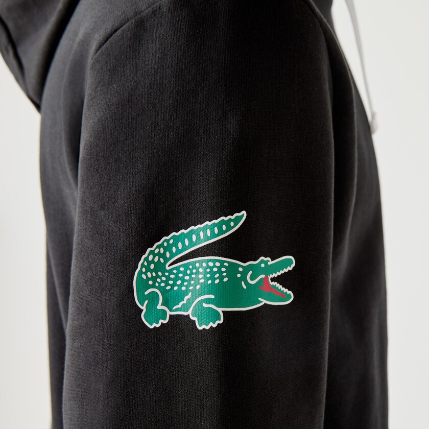 Sudaderas Lacoste SPORT Crocodile Print Hooded Cotton Hombre Negros | RM6-34633U4