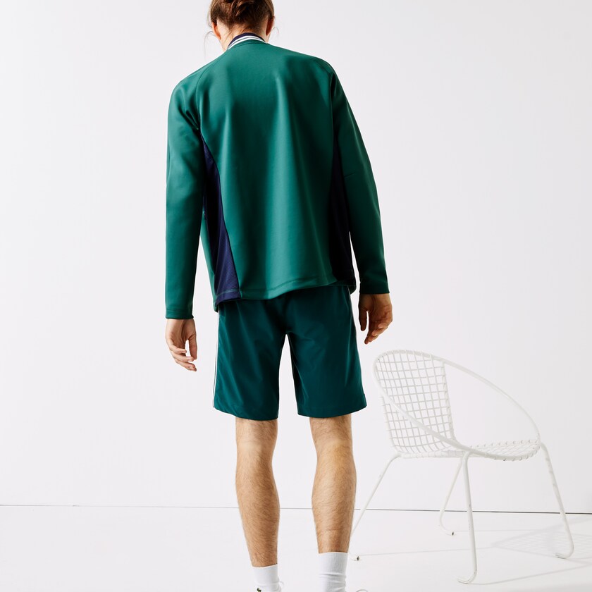 Sudaderas Lacoste SPORT Ergonomic Stretch Zip Golf Hombre Verdes Azul Marino Azules Blancos | SJ1-77397F3