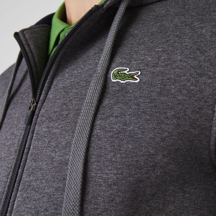 Sudaderas Lacoste SPORT Full-Zip Fleece Hoodie Hombre Grises Azul Marino Azules | VW9-14491D0