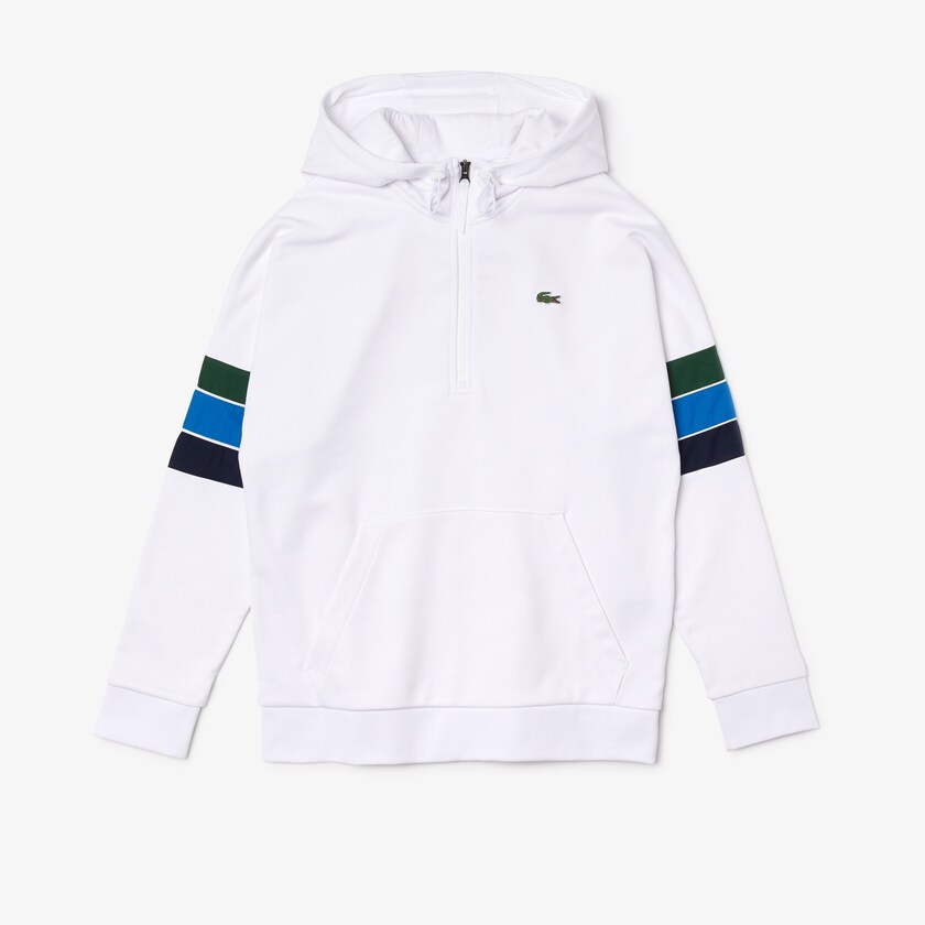 Sudaderas Lacoste SPORT Hooded Colorblock Fleece Hombre Blancos Verdes Azules Azul Marino Azules Blancos | LI1-54295X0