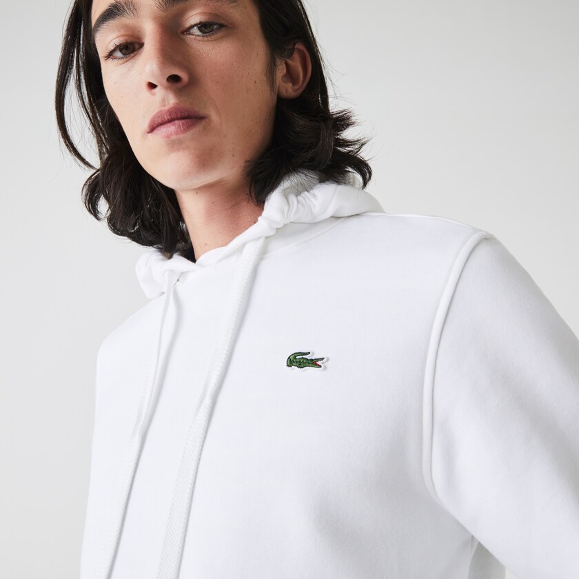 Sudaderas Lacoste SPORT Hooded Fleece Hombre Blancos | FJ4-67936O3