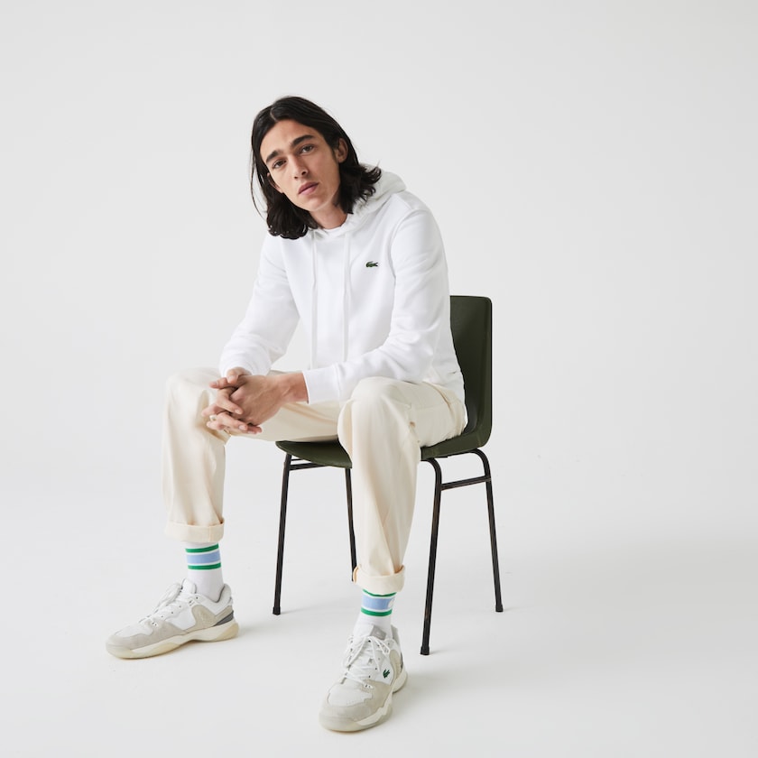 Sudaderas Lacoste SPORT Hooded Fleece Hombre Blancos | FJ4-67936O3