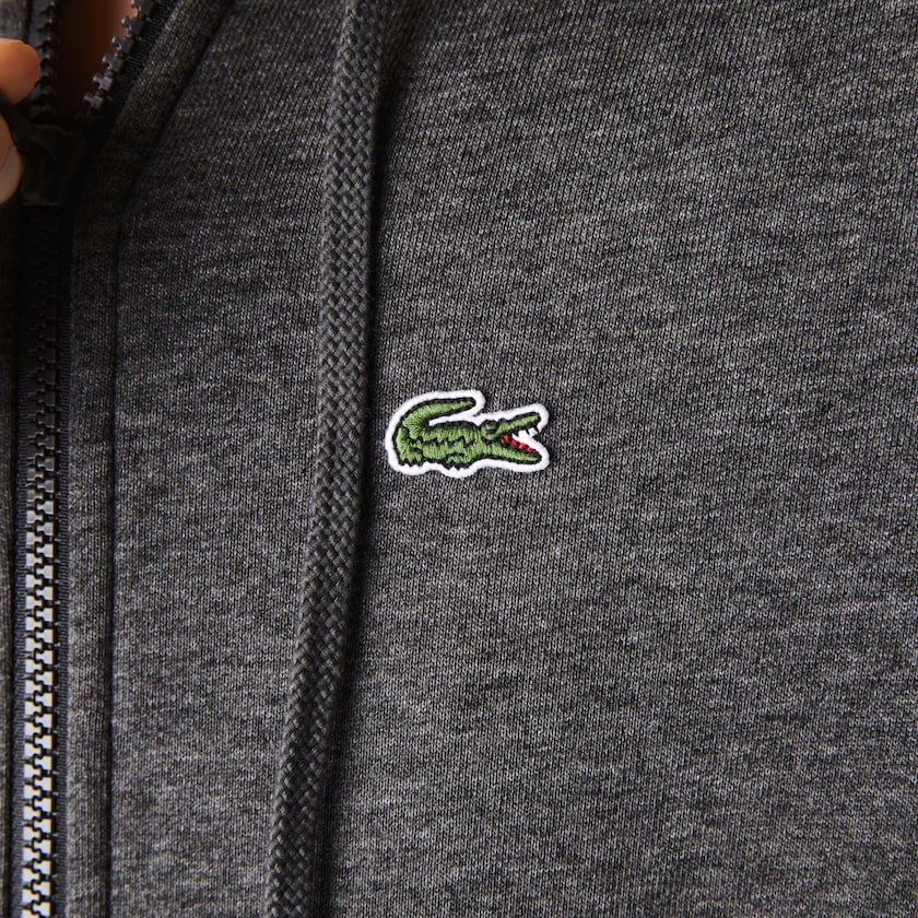 Sudaderas Lacoste SPORT Hooded Fleece Zip Tennis Mujer Grises | LG4-63616E9