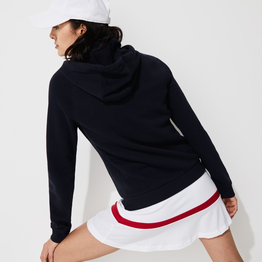 Sudaderas Lacoste SPORT Hooded Fleece Zip Tennis Mujer Azul Marino Azules | GB7-66336P5