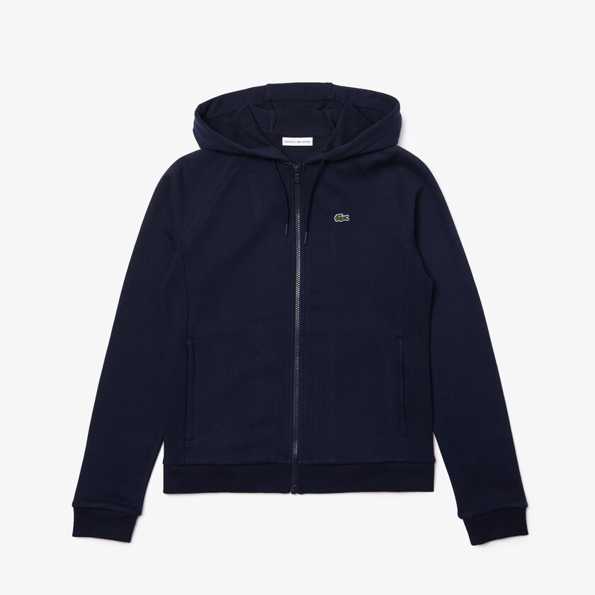 Sudaderas Lacoste SPORT Hooded Fleece Zip Tennis Mujer Azul Marino Azules | GB7-66336P5