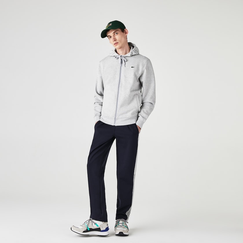 Sudaderas Lacoste SPORT Hooded Lightweight Bi-material Hombre Grises Grises Claro | PZ5-96709G7