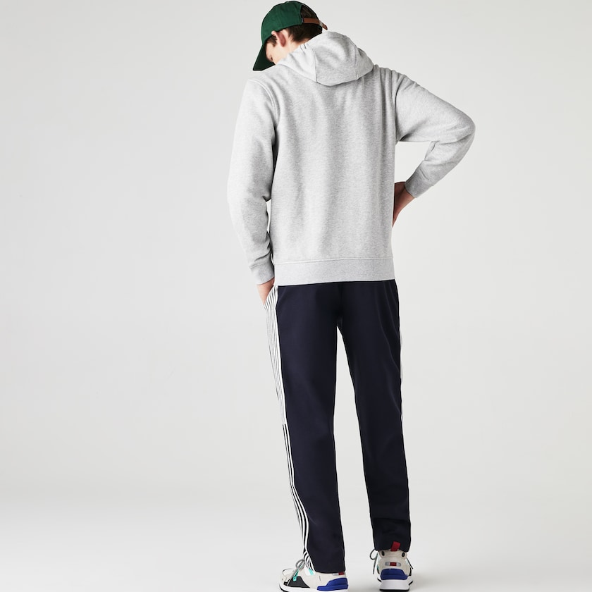 Sudaderas Lacoste SPORT Hooded Lightweight Bi-material Hombre Grises Grises Claro | PZ5-96709G7