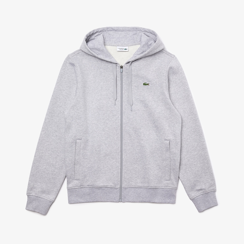 Sudaderas Lacoste SPORT Hooded Lightweight Bi-material Hombre Grises Grises Claro | PZ5-96709G7