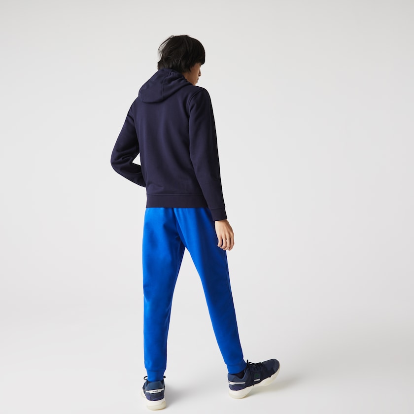 Sudaderas Lacoste SPORT Hooded Lightweight Bi-material Hombre Azul Marino Azules | DN9-22782I0