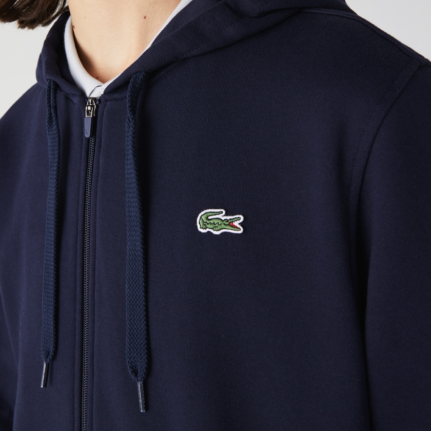 Sudaderas Lacoste SPORT Hooded Lightweight Bi-material Hombre Azul Marino Azules | DN9-22782I0