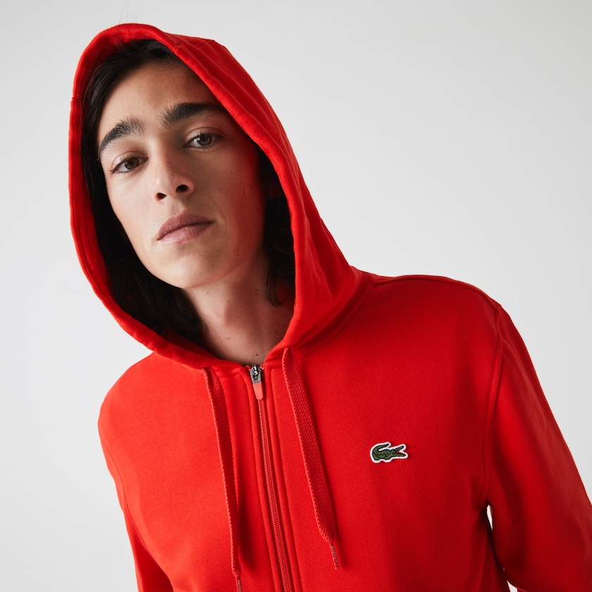Sudaderas Lacoste SPORT Hooded Lightweight Bi-material Hombre Rojos | JX8-25722R0