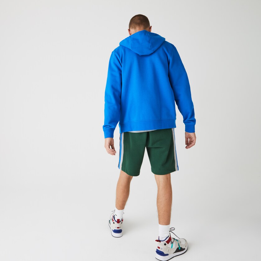 Sudaderas Lacoste SPORT Hooded Lightweight Bi-material Hombre Azules | FG9-74367Y2