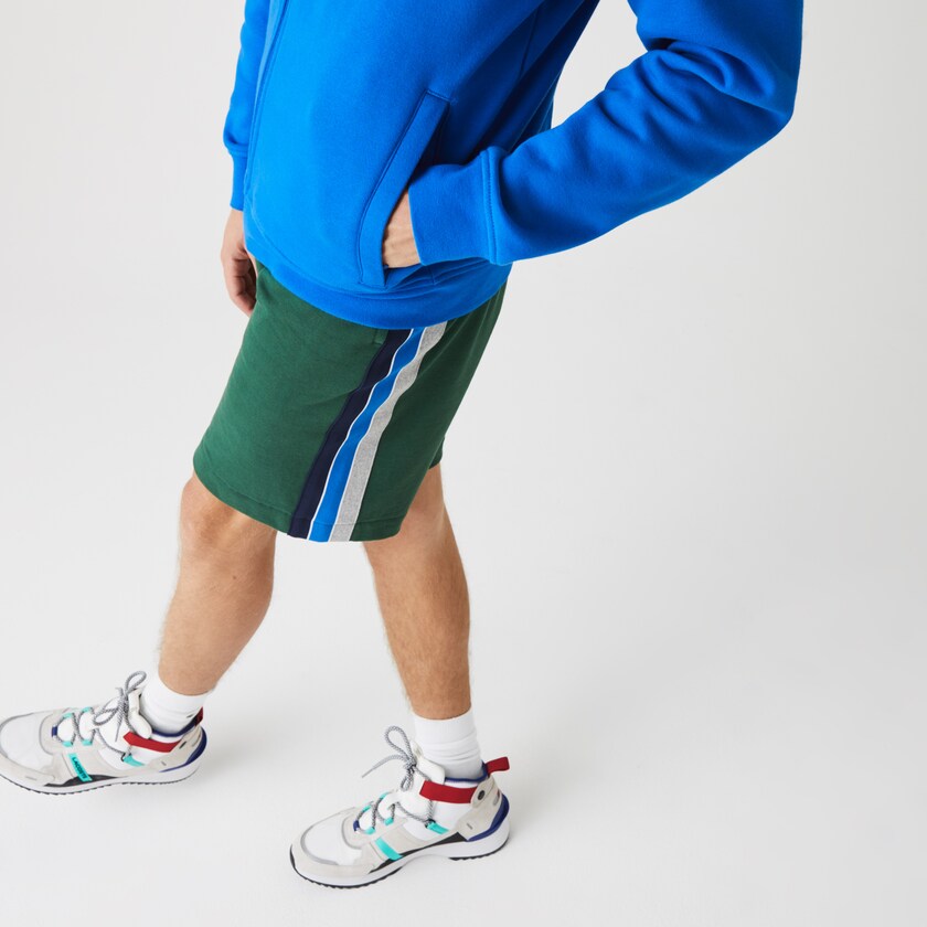 Sudaderas Lacoste SPORT Hooded Lightweight Bi-material Hombre Azules | FG9-74367Y2