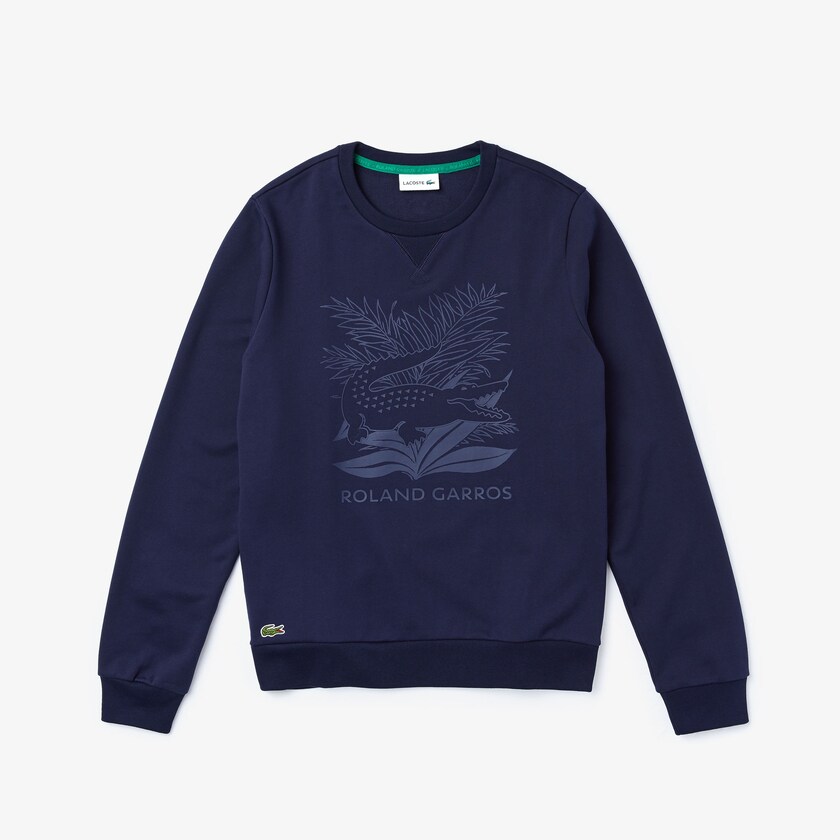 Sudaderas Lacoste SPORT Roland Garros Plant Print Hombre Azul Marino Azules Verdes | TU8-43974Q1