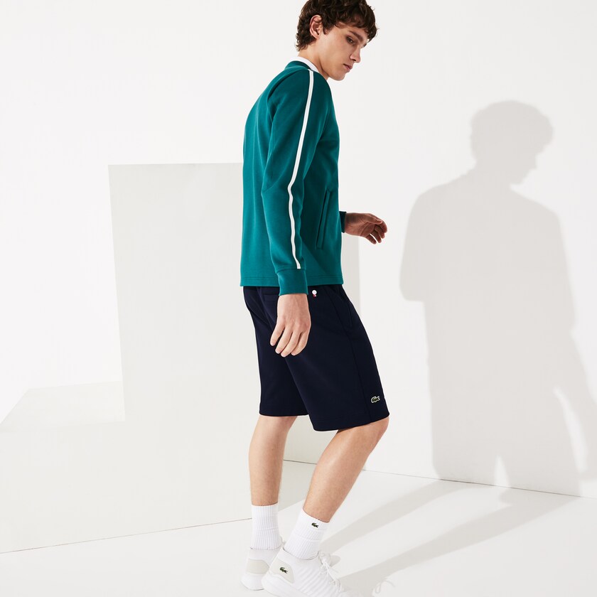 Sudaderas Lacoste SPORT Roland Garros V-Neck Zip Hombre Verdes Blancos Rojos | NP5-38363O8