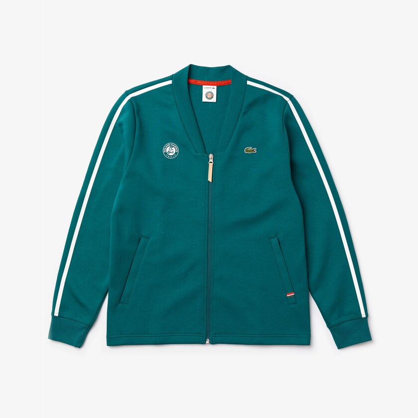 Sudaderas Lacoste SPORT Roland Garros V-Neck Zip Hombre Verdes Blancos Rojos | NP5-38363O8