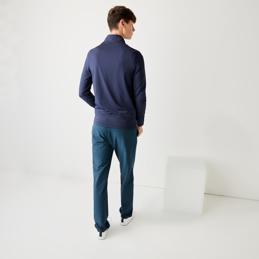 Sudaderas Lacoste SPORT Stretch Zippered Collar Hombre Azul Marino Azules | BB0-52515U1