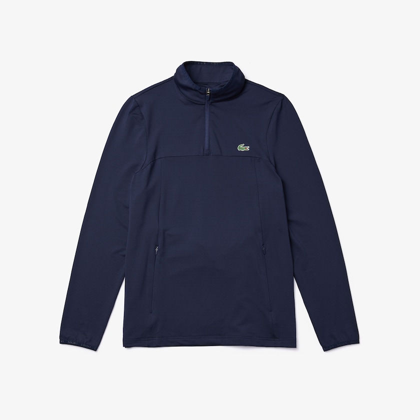 Sudaderas Lacoste SPORT Stretch Zippered Collar Hombre Azul Marino Azules | BB0-52515U1