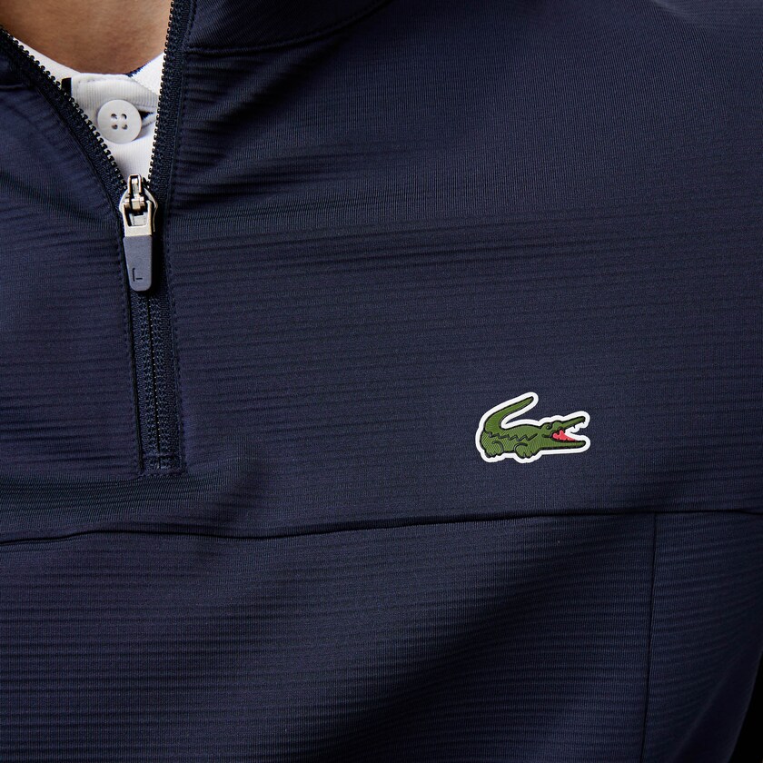 Sudaderas Lacoste SPORT Stretch Zippered Collar Hombre Azul Marino Azules | BB0-52515U1