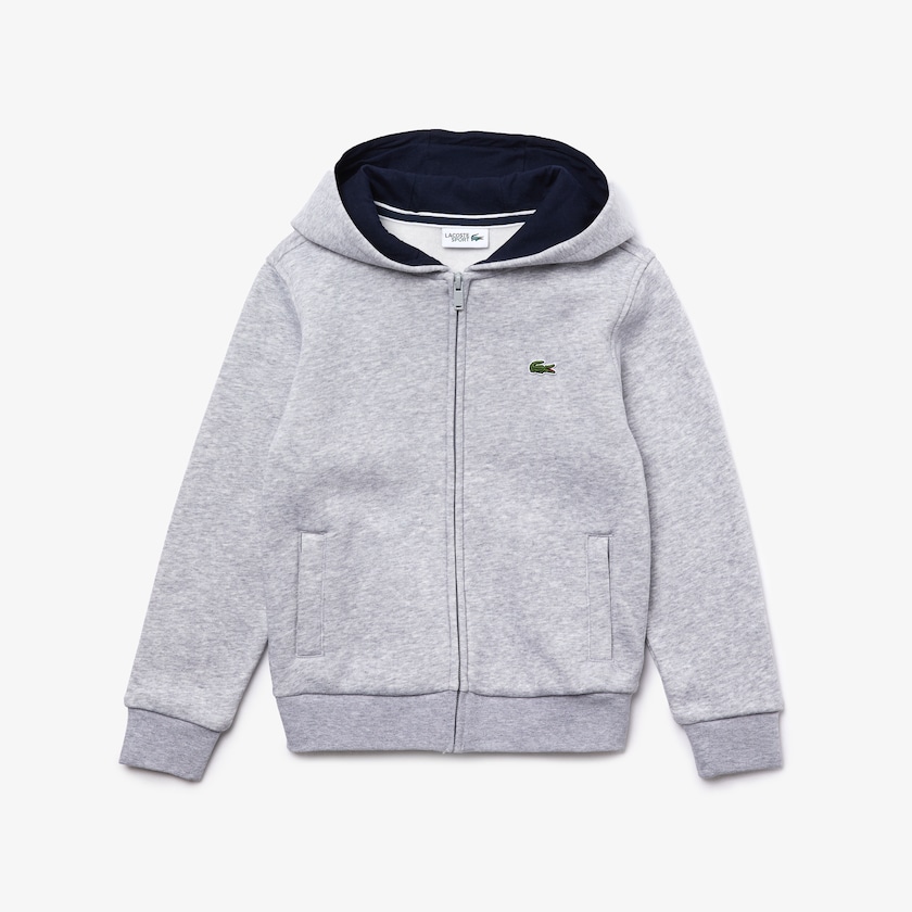 Sudaderas Lacoste Niños Grises Azul Marino Azules SPORT Tennis Zippered Fleece BD1-82518Z3