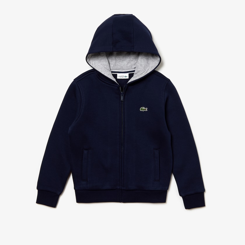 Sudaderas Lacoste Niños Azul Marino Azules Grises SPORT Tennis Zippered Fleece IR5-06200H7