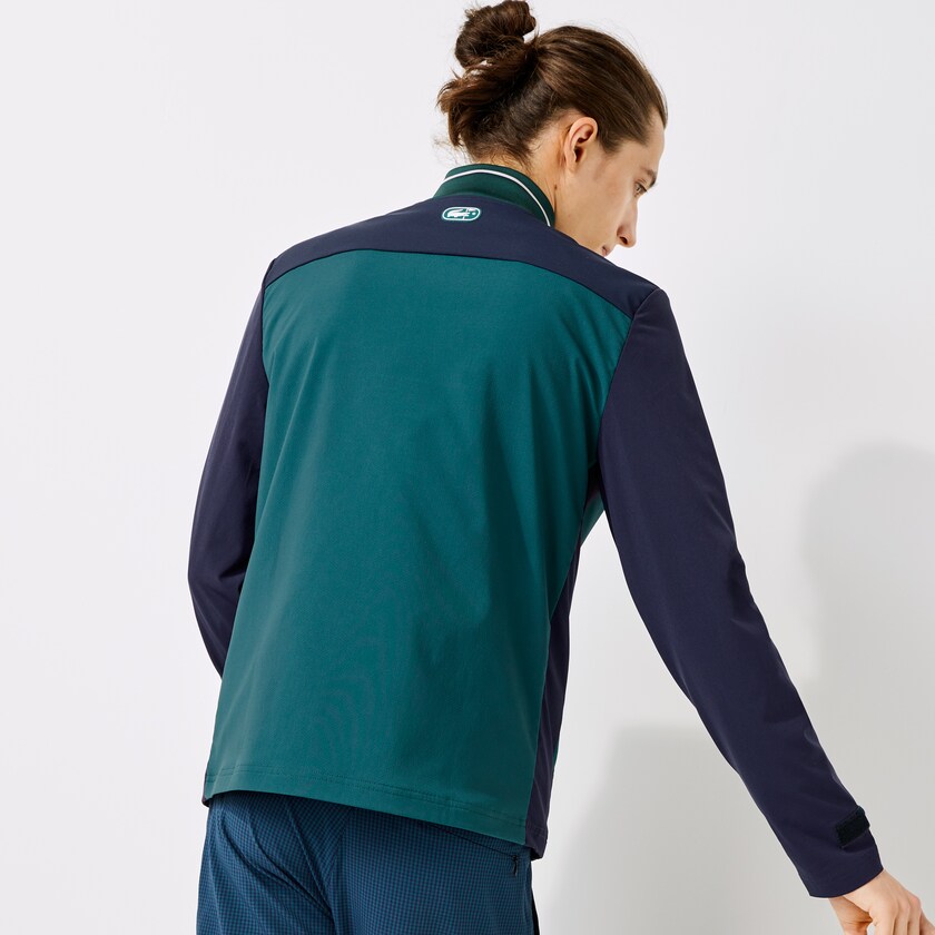Sudaderas Lacoste SPORT Two-Tone Zippered Golf Hombre Verdes Azul Marino Azules Blancos | KW0-59355Y5