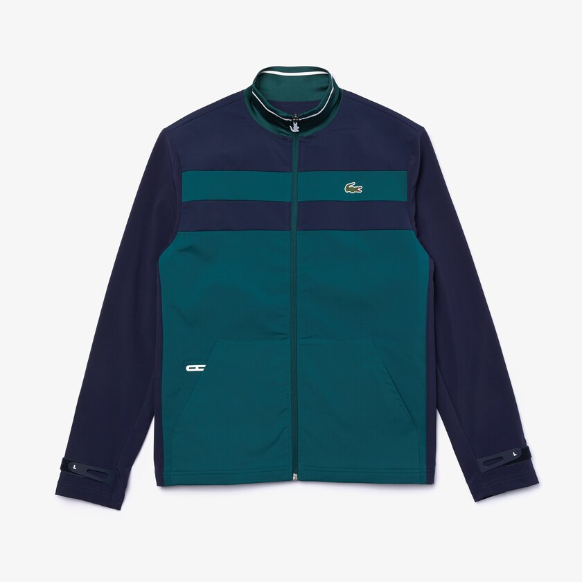 Sudaderas Lacoste SPORT Two-Tone Zippered Golf Hombre Verdes Azul Marino Azules Blancos | KW0-59355Y5