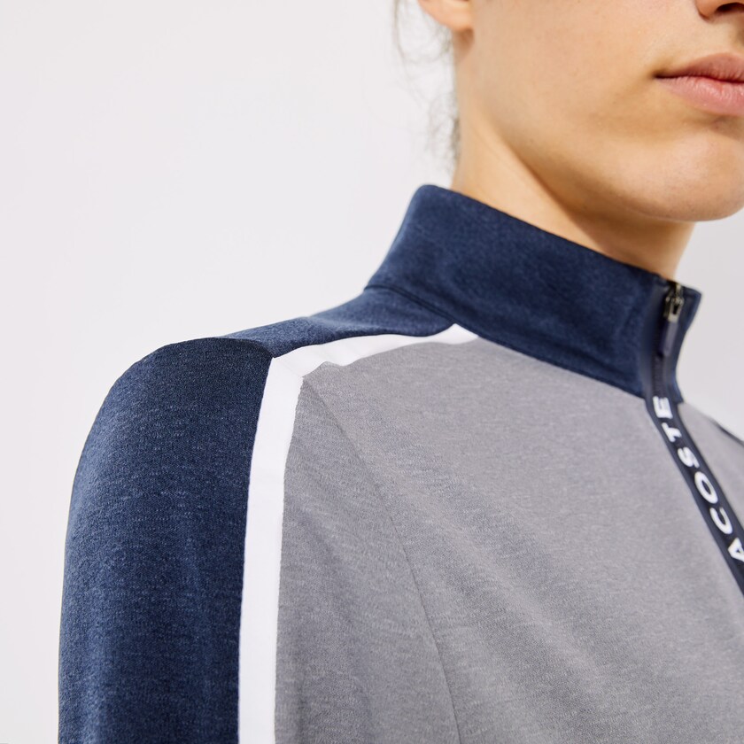 Sudaderas Lacoste SPORT Zip Stand-Up Collar Stretch Golf Hombre Grises Azul Marino Azules Blancos | LR6-17751F8