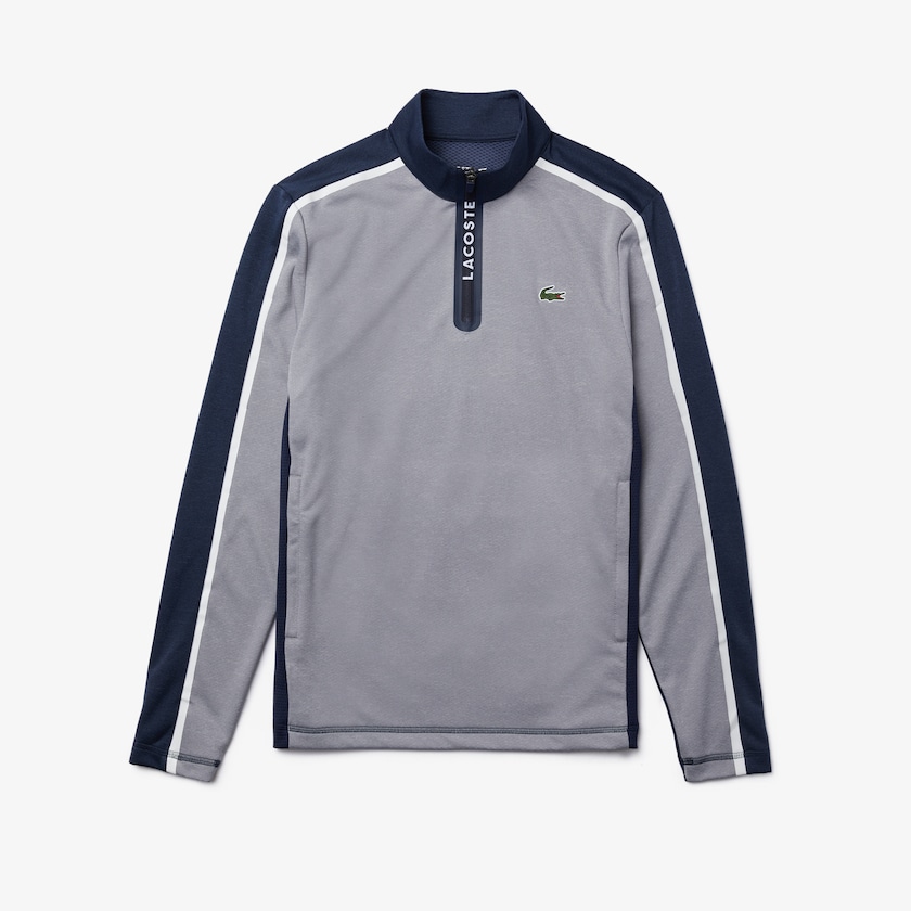 Sudaderas Lacoste SPORT Zip Stand-Up Collar Stretch Golf Hombre Grises Azul Marino Azules Blancos | LR6-17751F8