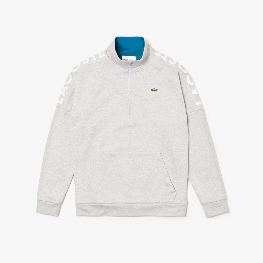 Sudaderas Lacoste SPORT Zip Standup Neck Cotton Hombre Grises Azules | VI9-12711U7