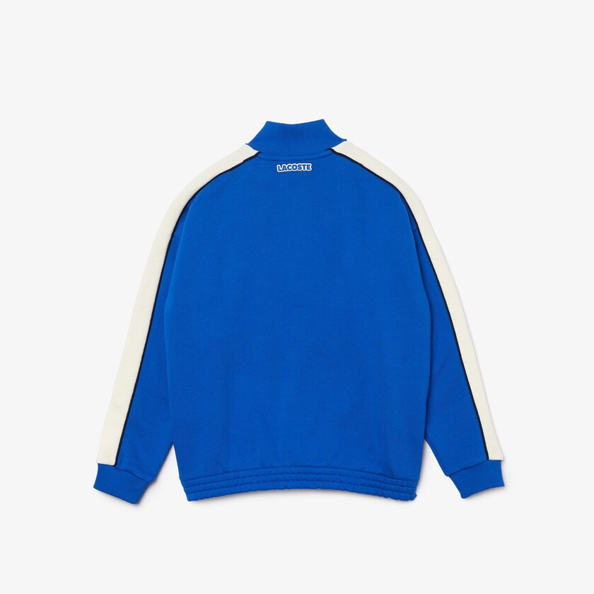 Sudaderas Lacoste Niños Azules Blancos Azul Marino Azules Two-Tone Cotton Fleece Zip VF7-77557T9