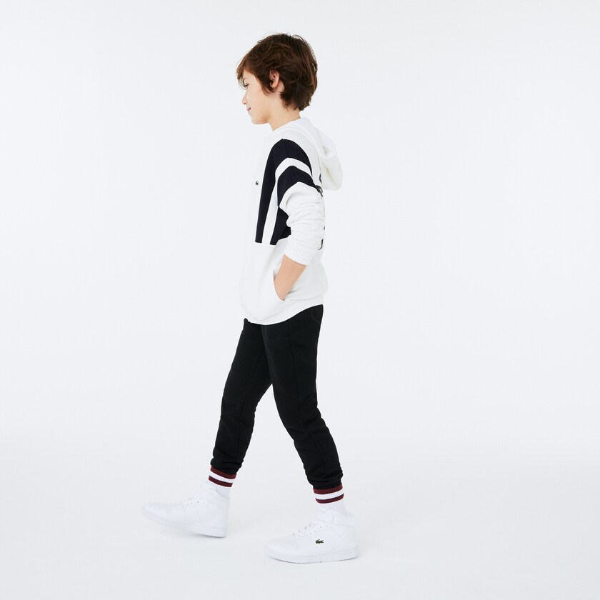 Sudaderas Lacoste Niños Blancos Azul Marino Azules Vintage Style Hooded Fleece Zip EW0-91199Z9
