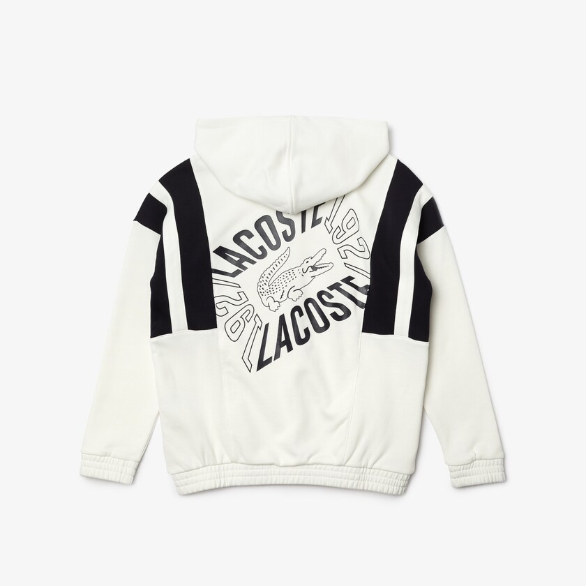 Sudaderas Lacoste Niños Blancos Azul Marino Azules Vintage Style Hooded Fleece Zip EW0-91199Z9
