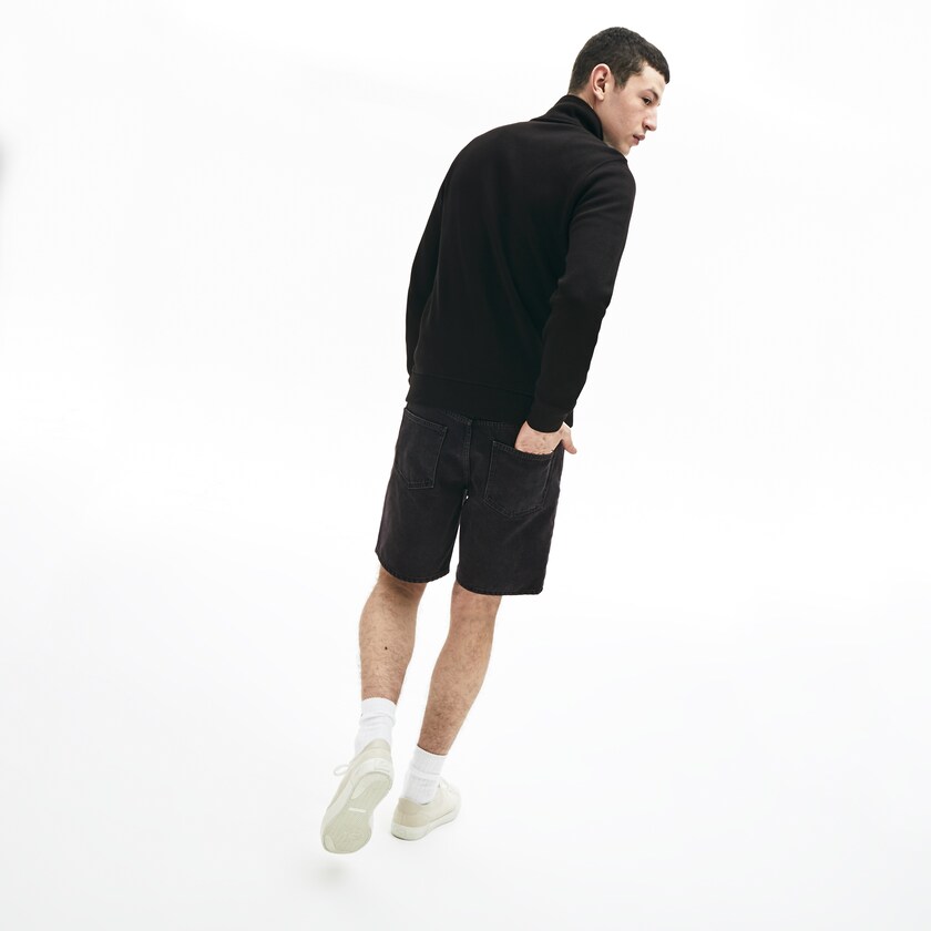 Sudaderas Lacoste Zip Stand-Up Collar Ribbed Hombre Negros Grises | RA6-04100R0