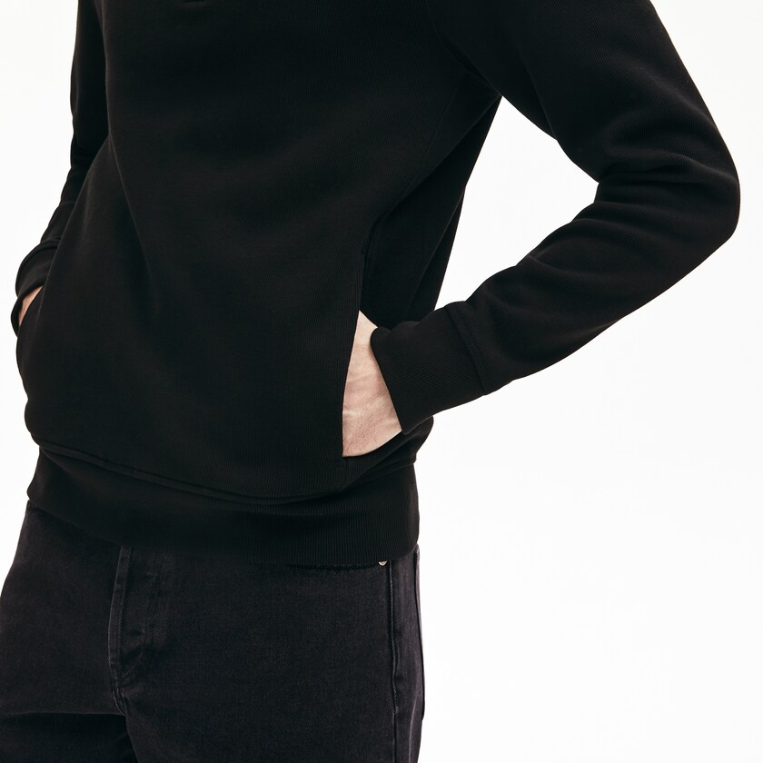 Sudaderas Lacoste Zip Stand-Up Collar Ribbed Hombre Negros Grises | RA6-04100R0