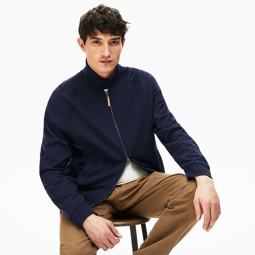 Sudaderas Lacoste Zippered Solid Hombre Azul Marino Azules Kaki Verdes | KO1-08870D1