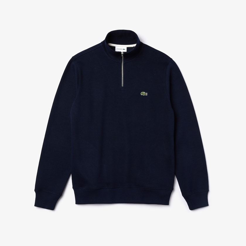 Sudaderas Lacoste Zippered Stand-Up Collar Cotton Hombre Azul Marino Azules | AC2-54975E8