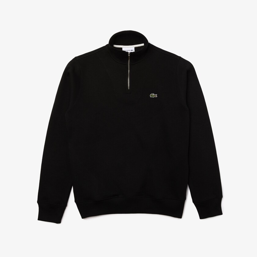 Sudaderas Lacoste Zippered Stand-Up Collar Cotton Hombre Negros | NF1-27932P4