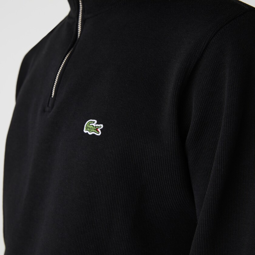 Sudaderas Lacoste Zippered Stand-Up Collar Cotton Hombre Negros | NF1-27932P4